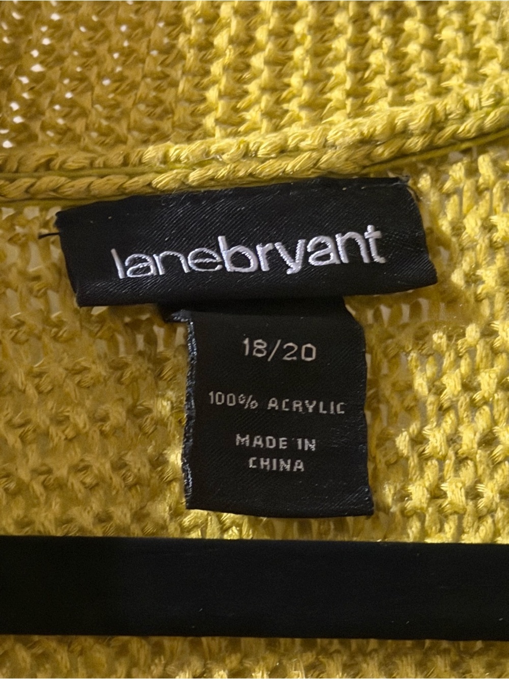 Lane Bryant Yellow Green Open-Front Shawl Collar Cardigan - Picture 3 of 9